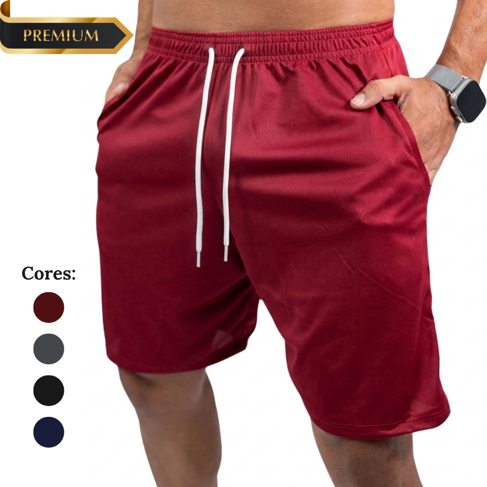 Bermuda Masculina Para Academia e Futebol Com Bolso Short Dry Fit Calção Treino Corrida e Casual