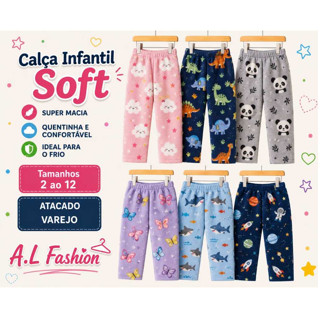 Calça Soft Infantil, Juvenil Cores Aleatório