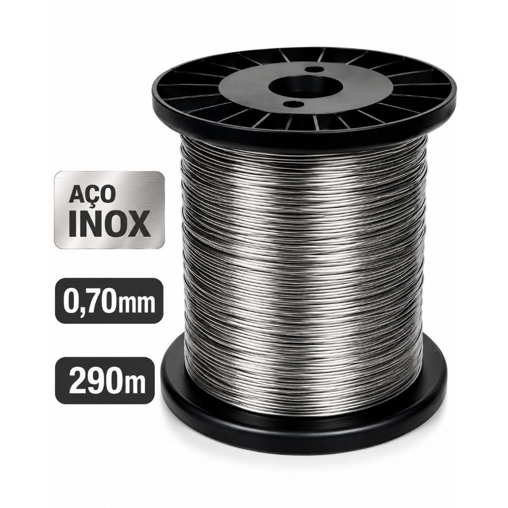 Bobina Fio De Aço 0,70mm P/ Cerca Elétrica 290 metros