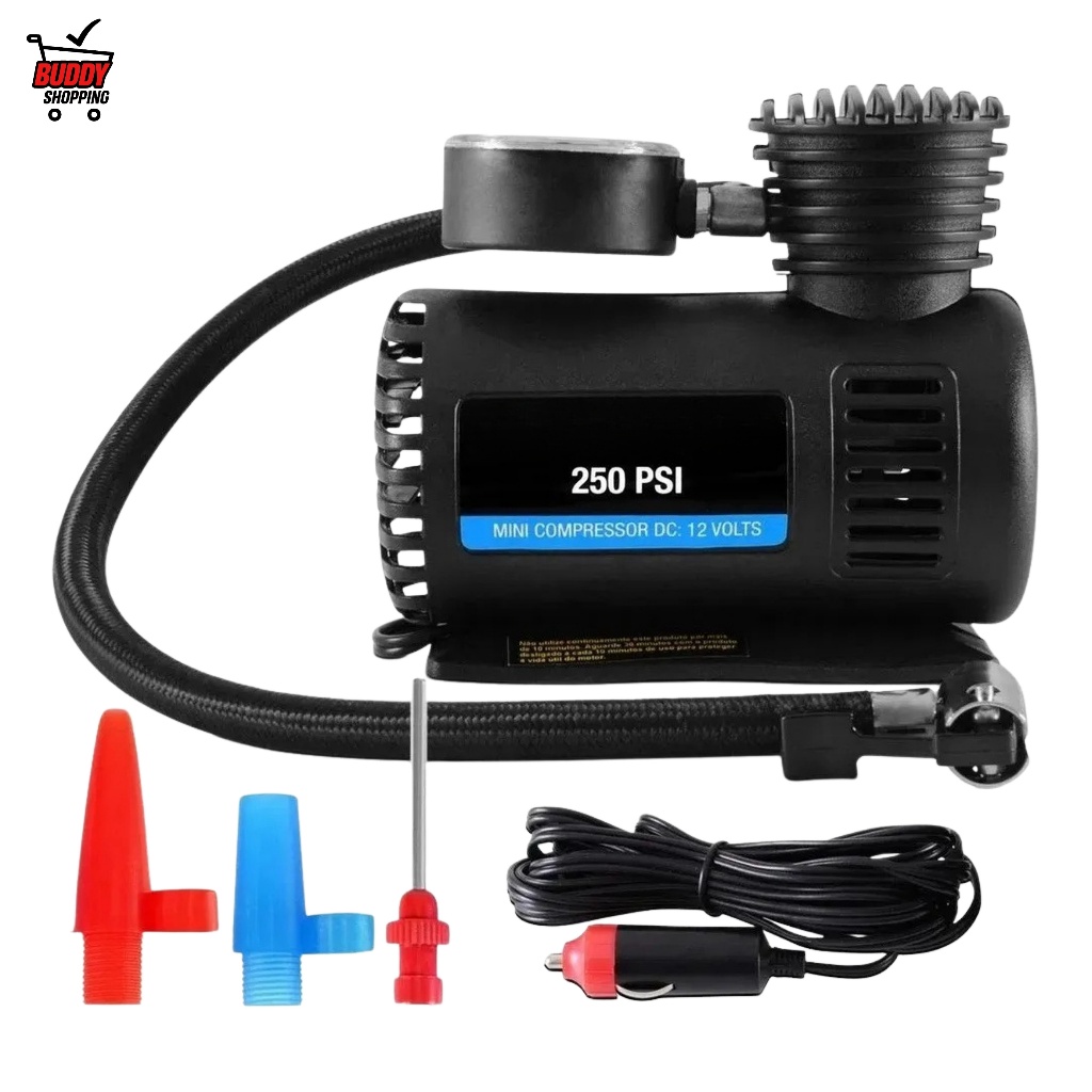 Mini Compressor De Ar Portátil Automotivo 12v Para Pneu Carro Moto Bicicleta 250 Psi Lkd-211