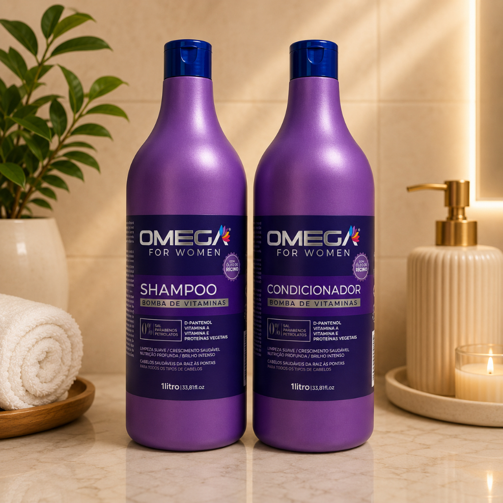 Kit Bomba de Vitamina Omega Shampoo, condicionador