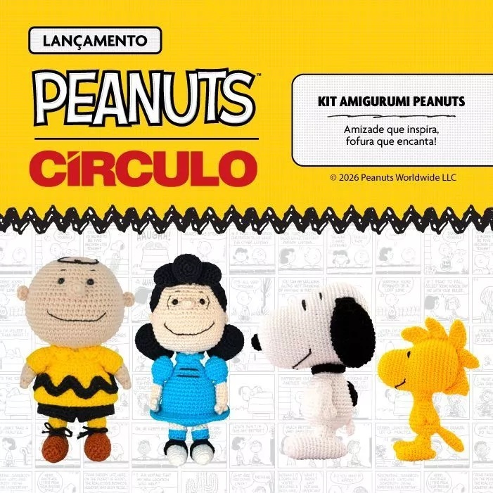 Kit Amigurumi Circulo Snoopy Peanuts Woodstock - Material completo
