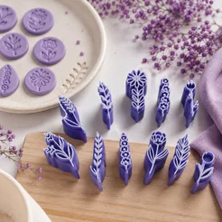Kit 10 Carimbos Para Cerâmica Fria Argila Massinha Flores floral Biscuit Artesanato Pintura