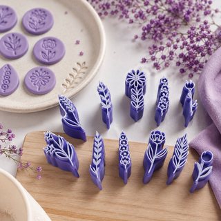 Kit 10 Carimbos Para Cerâmica Fria Argila Massinha Flores floral Biscuit Artesanato Pintura