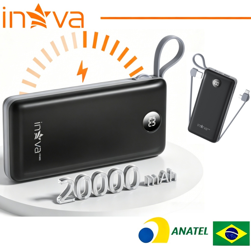 INOVA PD22.5w 20000mah display digital duplo cabo de carregamento rápido banco de potência