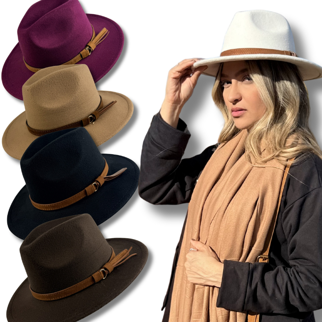Chapéu Fedora Inverno Unissex Feltro Aba Média