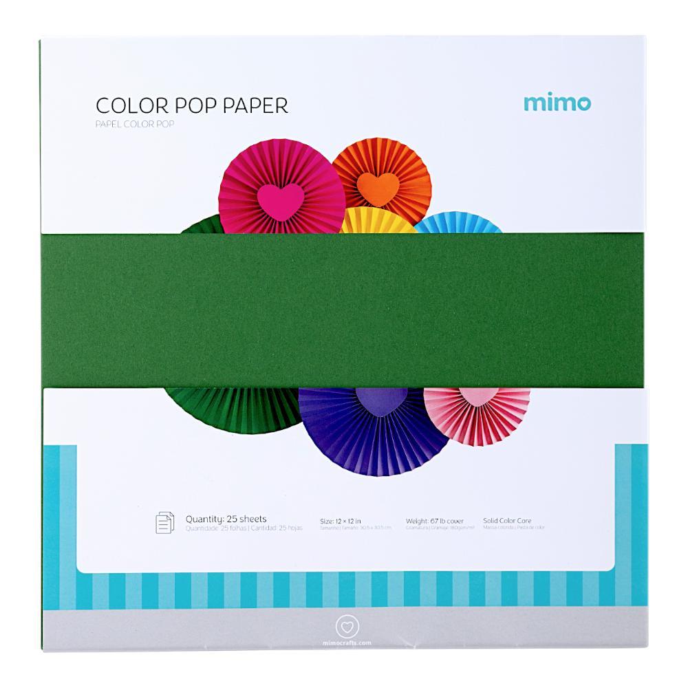 Papel Color Pop Verde Oliva Mimo - 30,5 x 30,5 cm - 180 gr - 25 unds