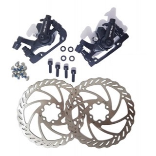 Freio a Disco Mecânico Inviktus Kit 4 Peças Disco Pinças Pastilhas Bike Bicicleta