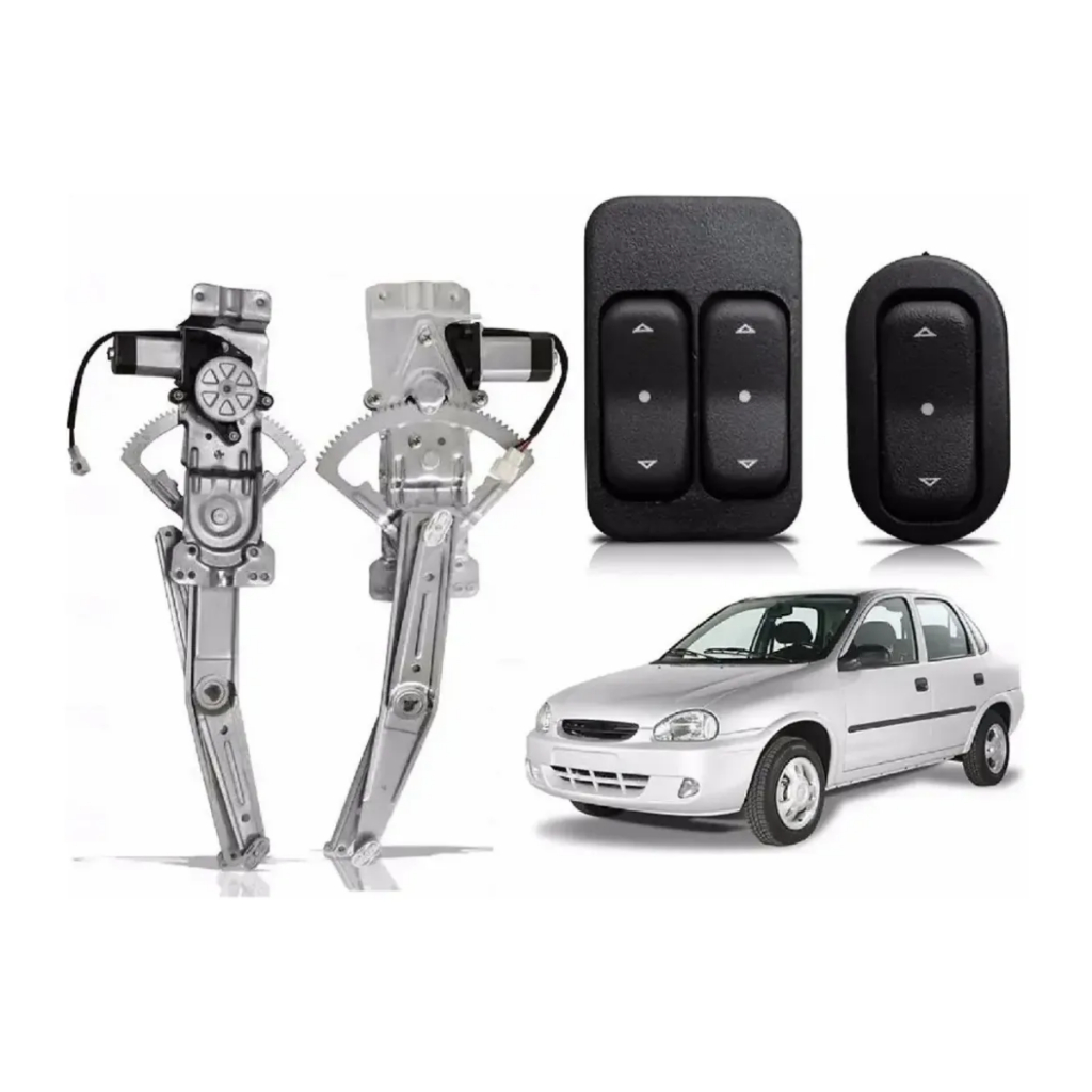 Kit Vidro Eletrico Corsa Classic Hatch Sedan 4 Portas Sensorizado Dianteiro