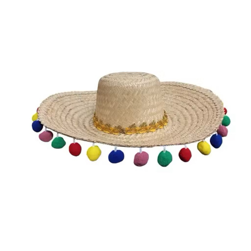 Chapéu De Palha Mexicano Com Bolinhas Coloridas | Festa Junina, Decoração, Enfeite, Cartola, Unidade, São João, Fantasia