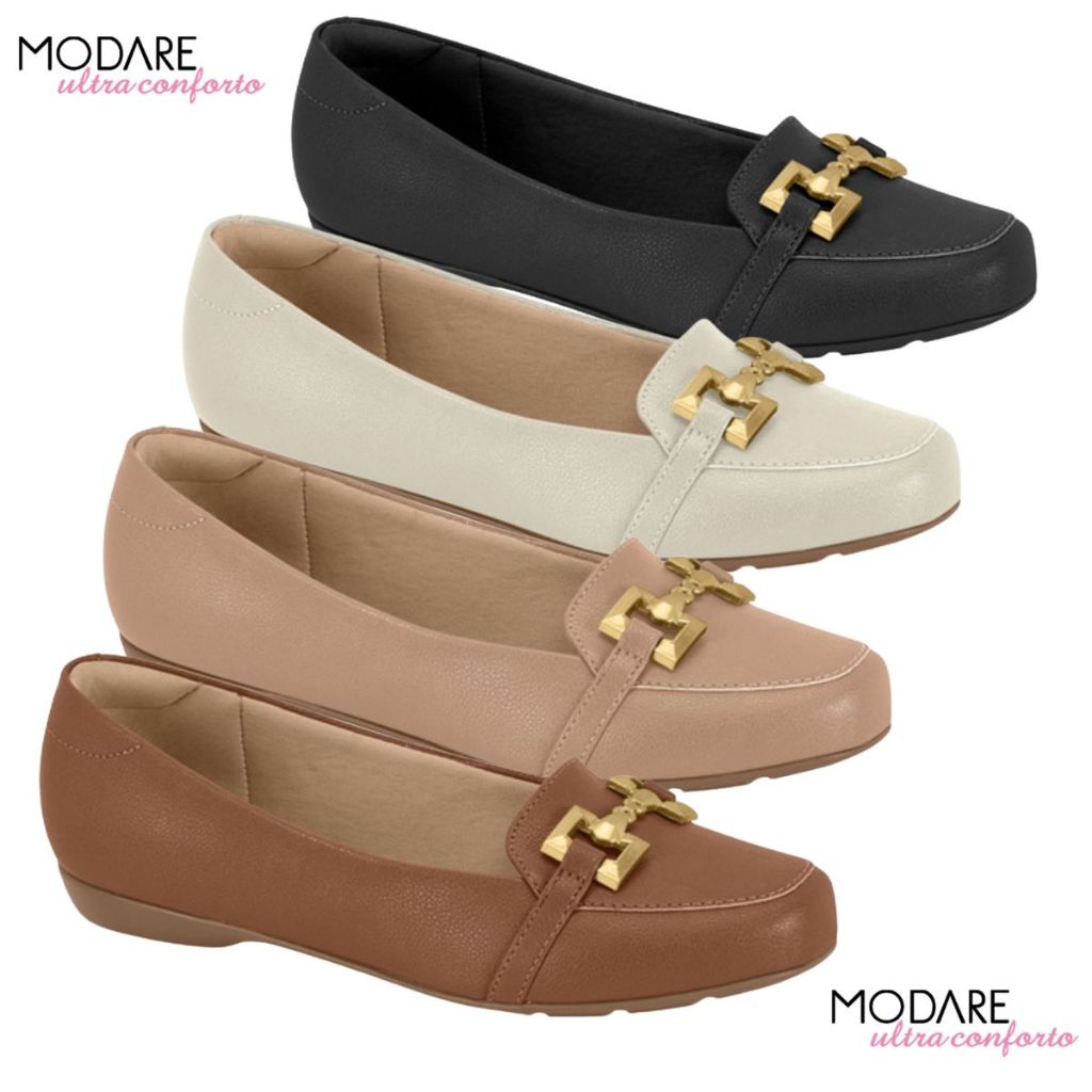 Sapatilha Mocassim Feminino Modare Ortopedico Confortavel Fivela Ref: 7016.1007