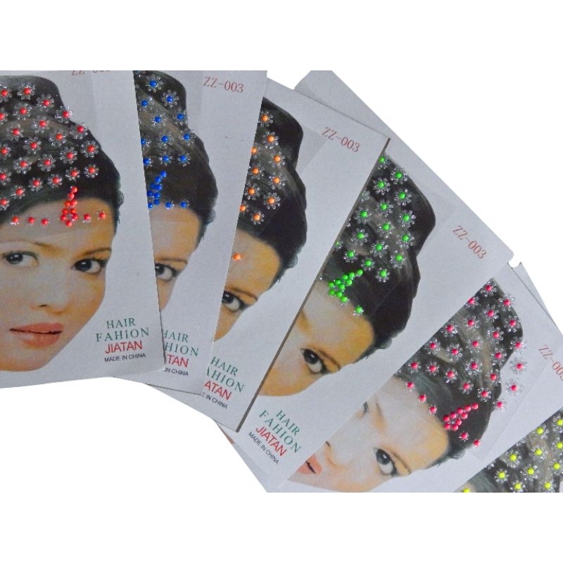 12 Cartelas de Brilho adesivos Bind - 6 cores neon