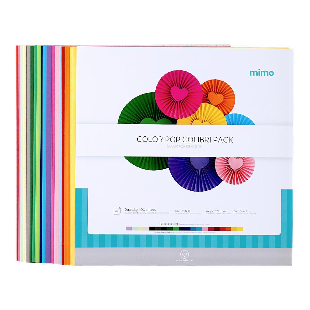 Papel Color Pop Kit Colibri Mimo - 30,5 x 30,5 cm - 180 gr - 100 unds