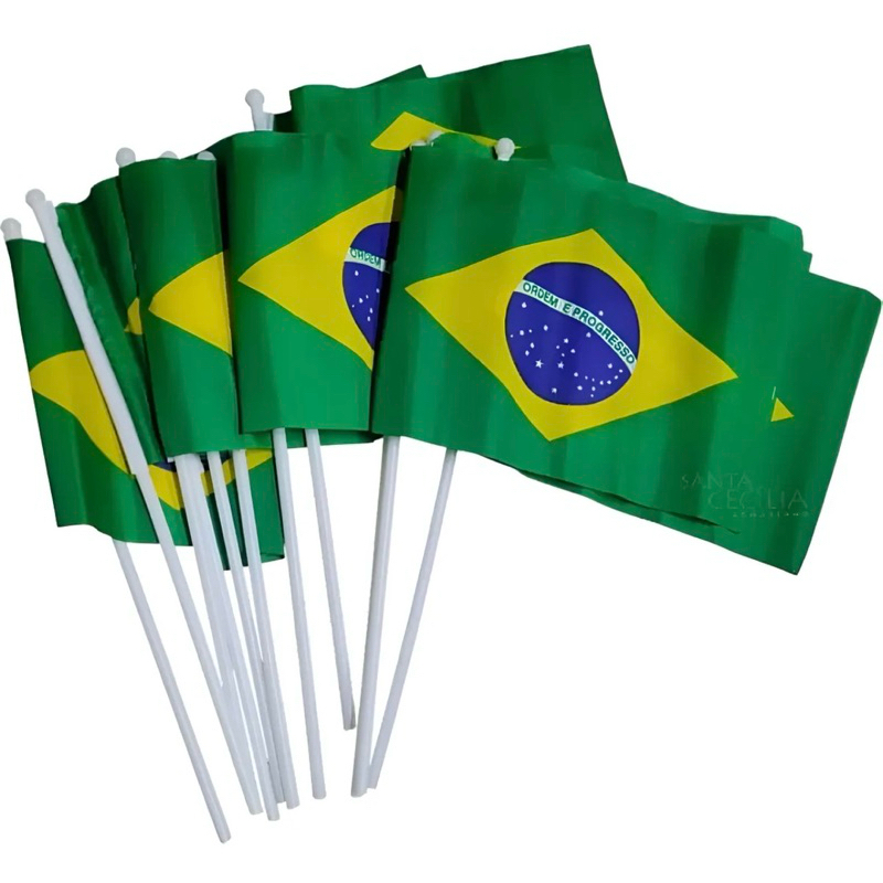 kit 12 bandeirinhas do Brasil 14/11 cm para copa do mundo 2026