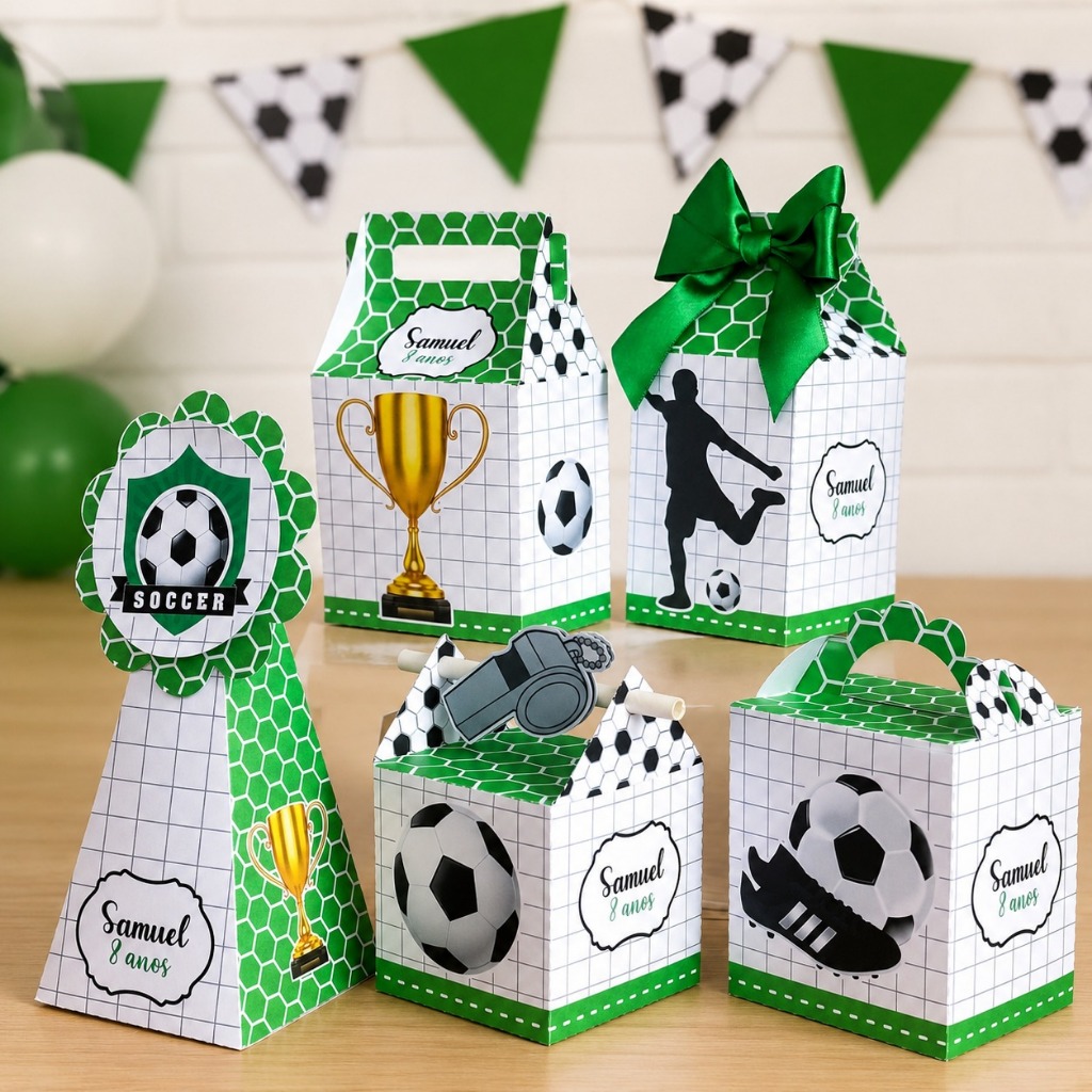 Kit festa tema futebol Caixinha Personalizada lembrancinha aniversário Futebol