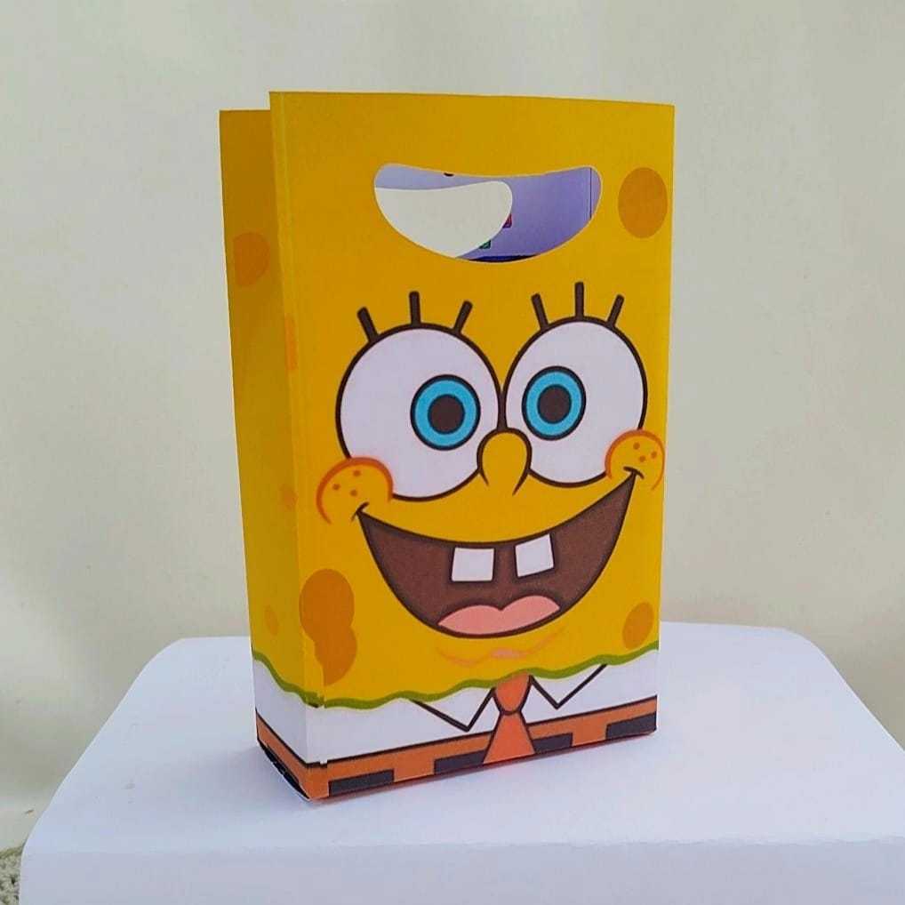 Kit Sacolinha Surpresa Festa Infantil Personalizada BOB ESPONJA Lembrancinhas Aniversário PEGUE E MONTE