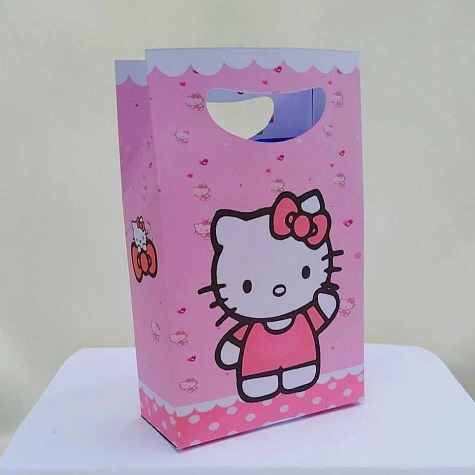 Kit Sacolinha Surpresa Festa Infantil Personalizada HELLO KITTY Lembrancinhas Aniversário PEGUE E MONTE