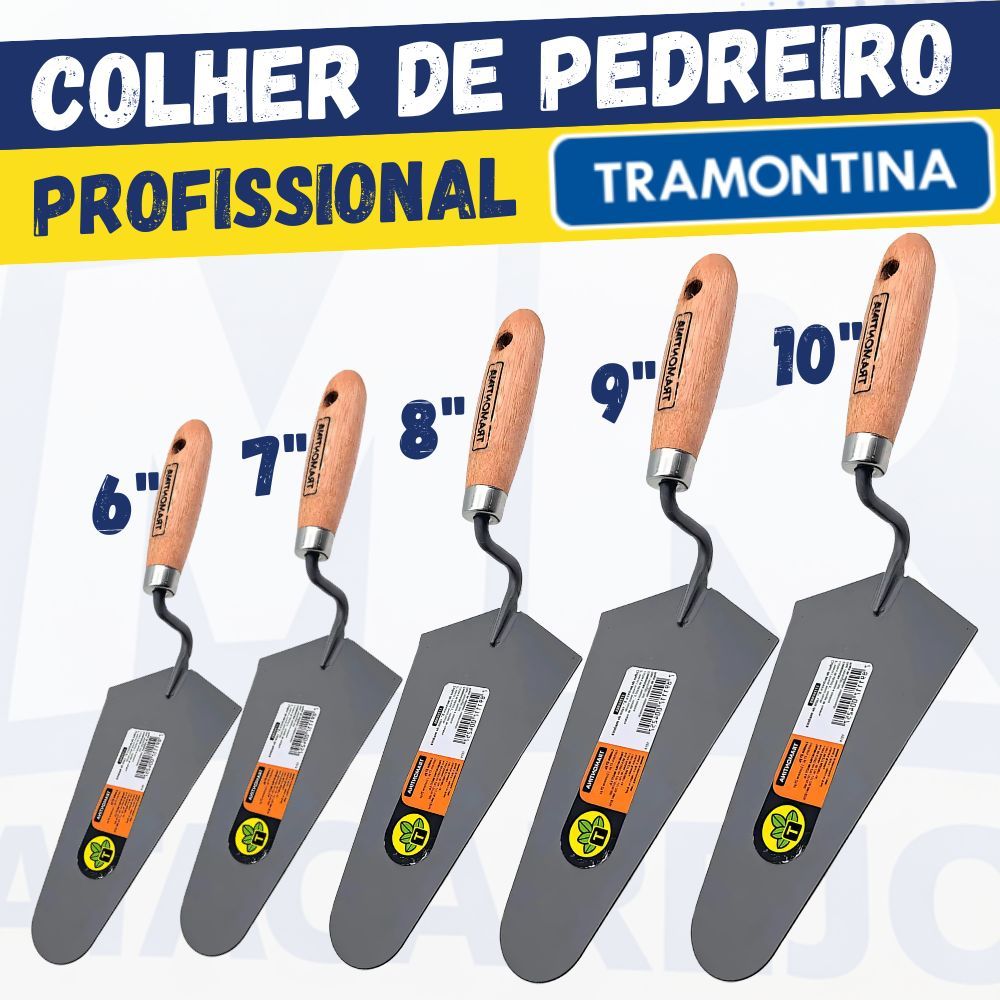 Colher de Pedreiro Tramontina Colher de Pedreiro Profissional Canto Reto Aço Carbono Resistente
