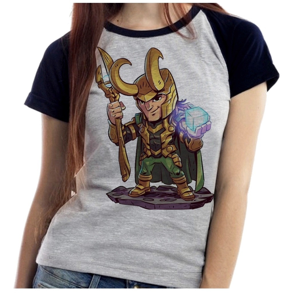 Baby Look Blusa Feminina ou Camiseta Unissex Loki vilão vingadores e thor