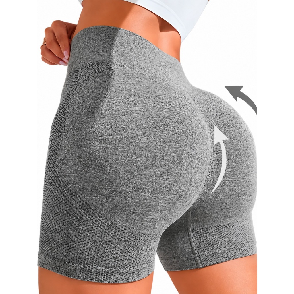 Shorts Academia Fitness Feminino Cintura Alta Modeladora Empina Bumbum Secagem Rápida Multicores