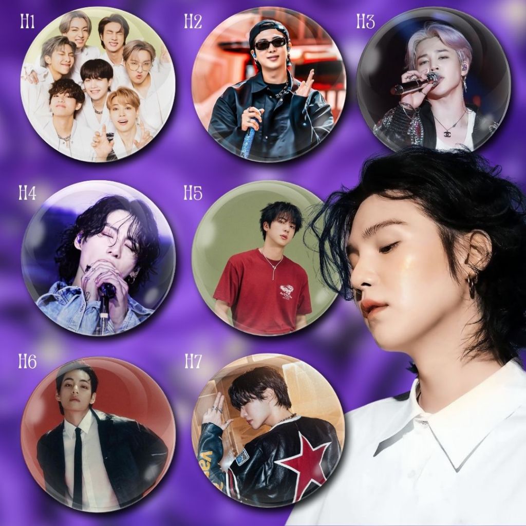 Kit Bottons BTS de 3,8 cm | SUGA Jungkook Jimin BANGTAN K-pop Korean RM Jin Taehyung BROCHE idol