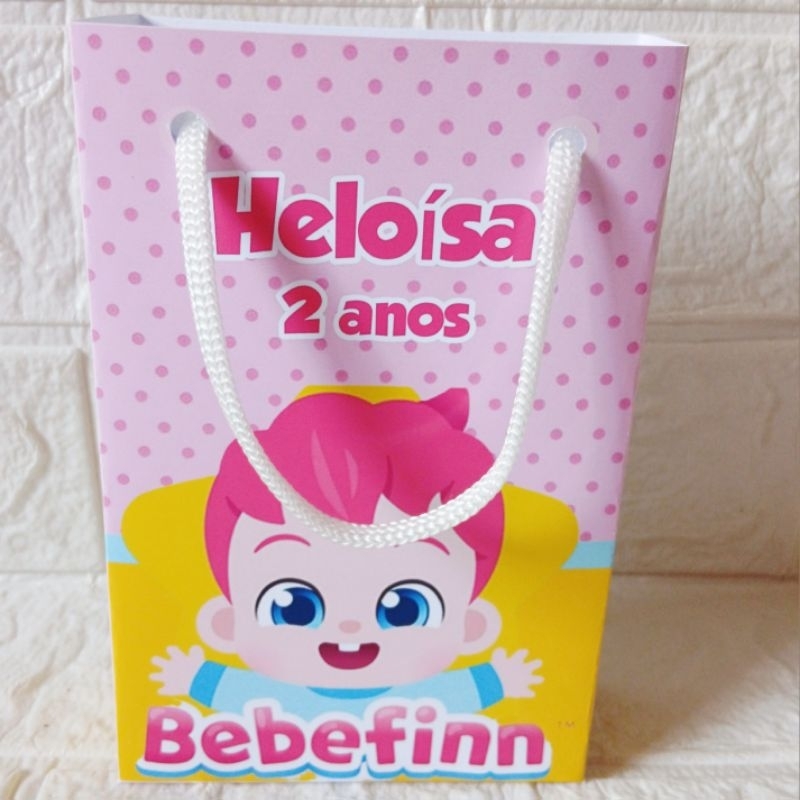 sacolinha personalizada bebefinn aniversário •Lembrancinhas Festa Infantil