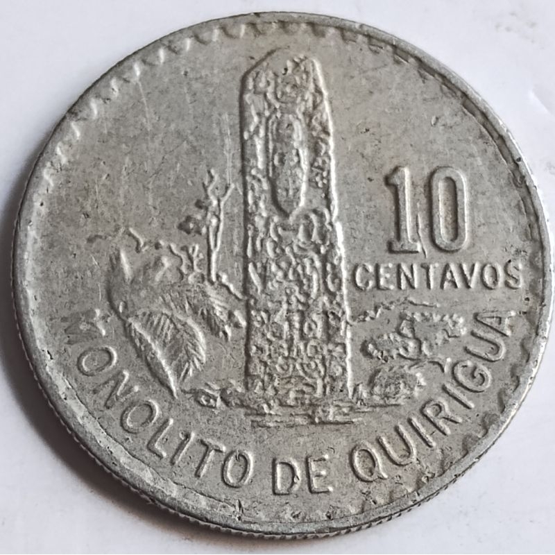 Moeda 10 centavos 1971 Guatemala 🇬🇹