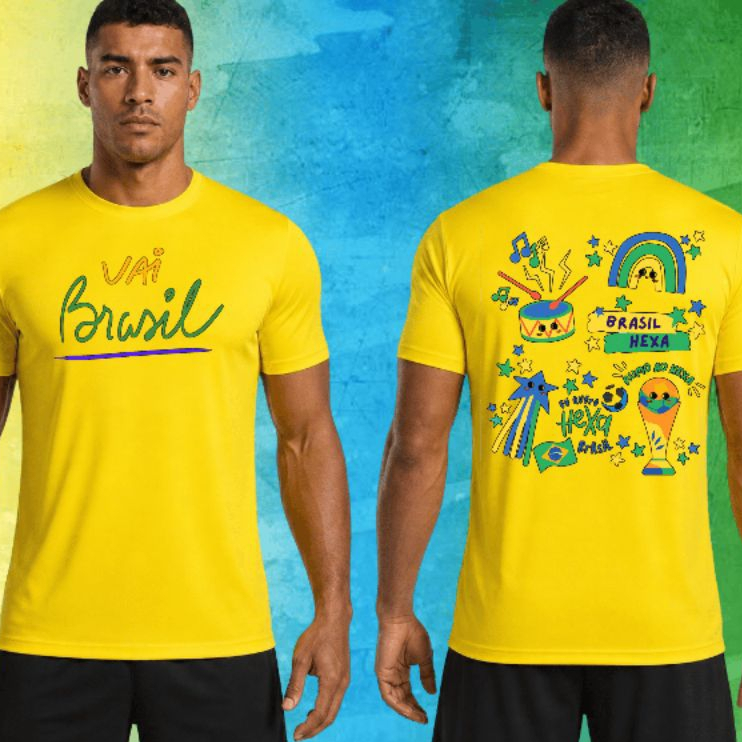 Camisa Torcedor Brasil 100%Algodão Presente paraTorcedor Copa Do Mundo BRASIL