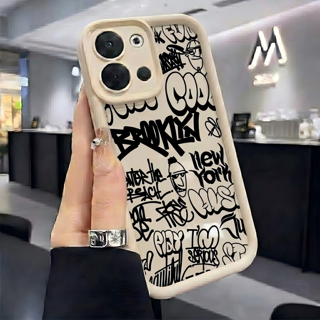 Capa de celular estilo graffiti de rua, macia e à prova de quedas. Compatível com os modelos Moto G86, G84, G35 e outros
