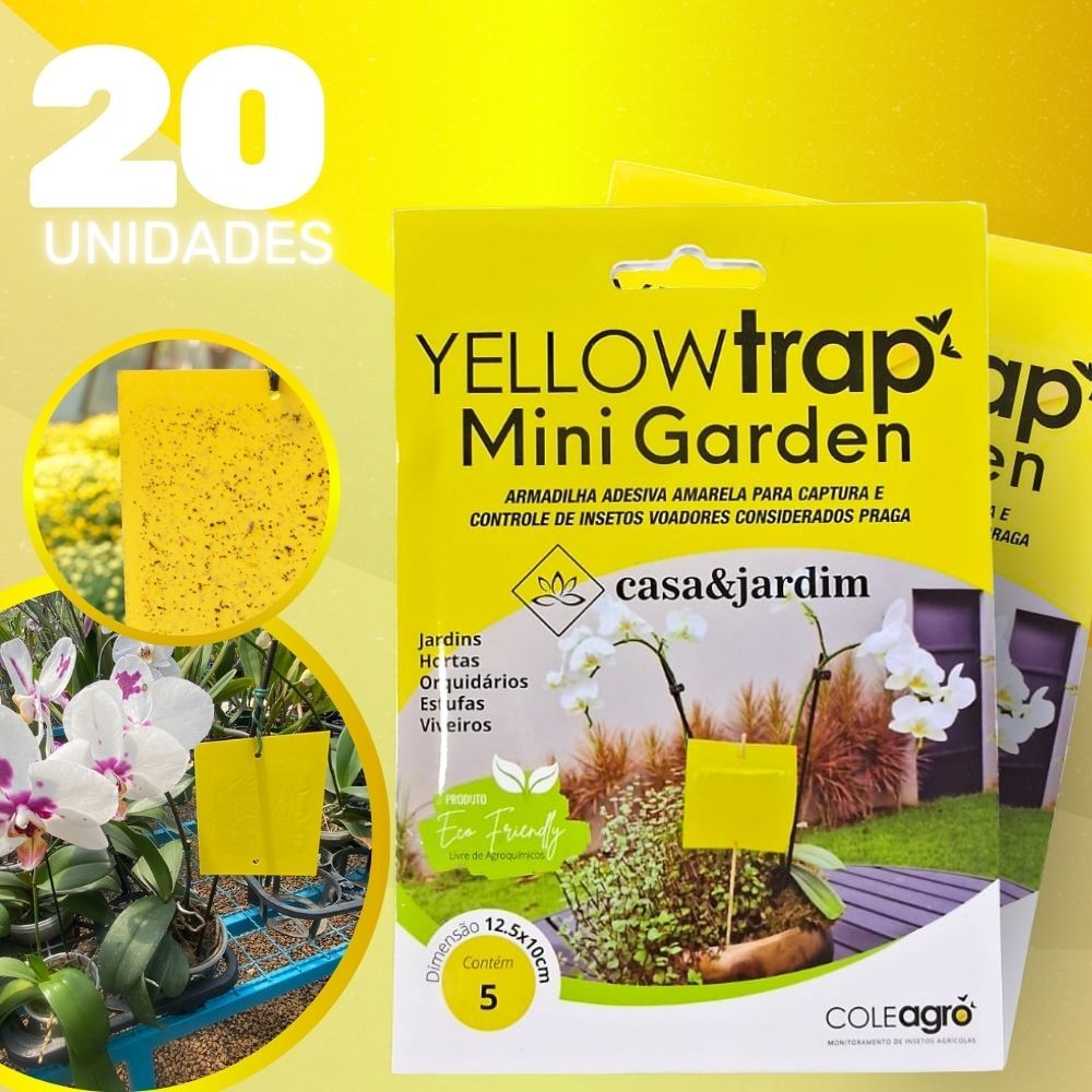 Yellow Trap 20un Adesivo para Controle e Monitoramento de Insetos Alados