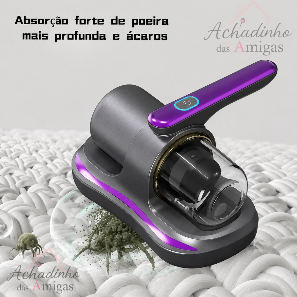 Aspirador de Pó Portátil Sem Fio Escova Removedor de Ácaro Recarregável USB