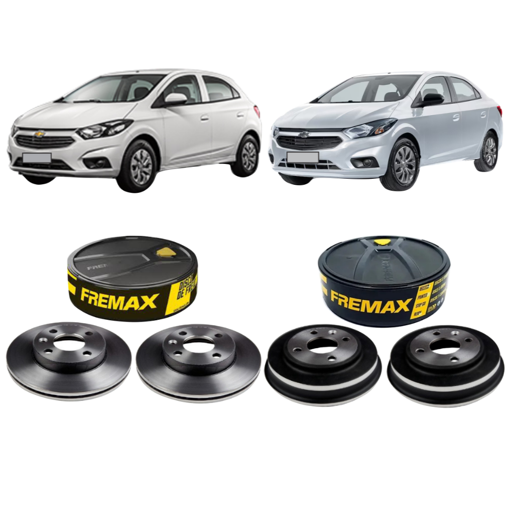 Kit Disco Dianteiro + Tambor De Freio Traseiro Joy Plus 1.0 2019 A 2023 Fremax