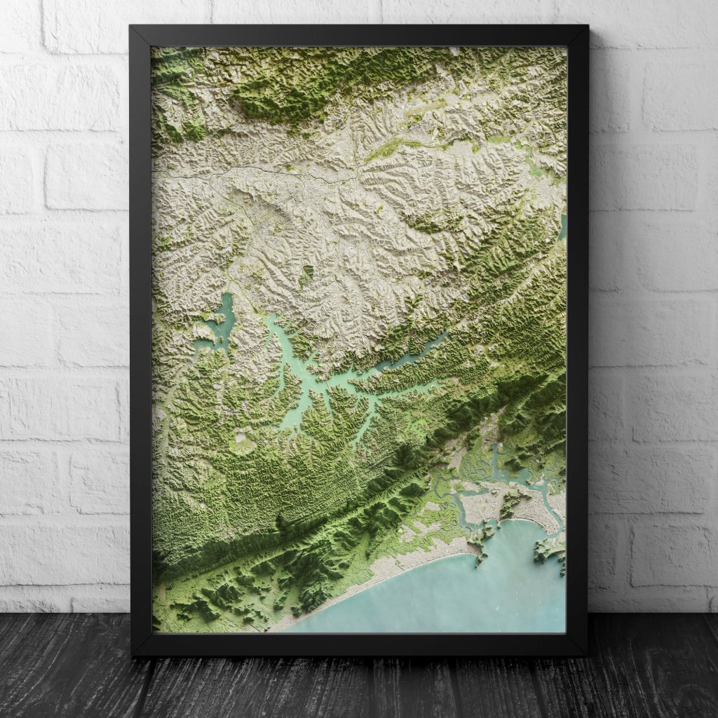 Mapa São Paulo Satélite com Relevo Topográfico