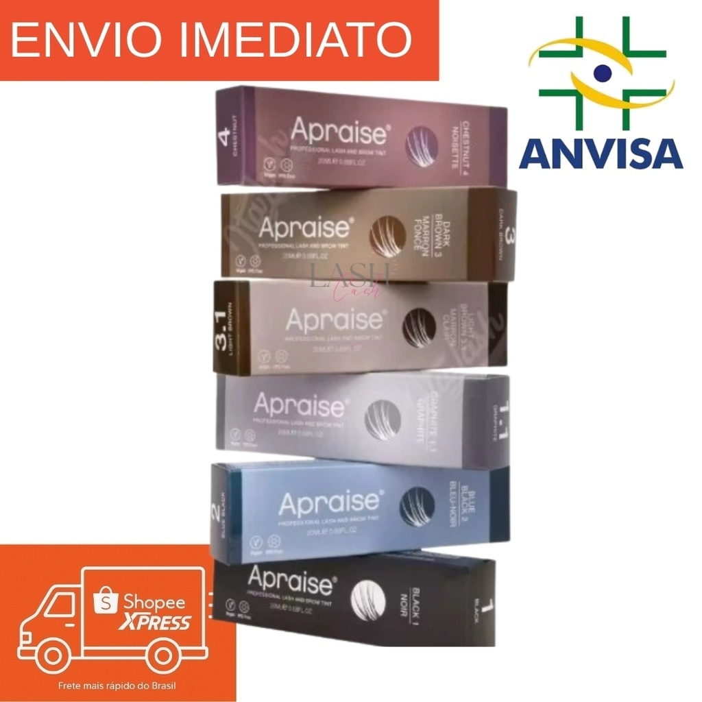 Tinta Apraise Tintura para Cílios Sobrancelhas Barba 20ml
