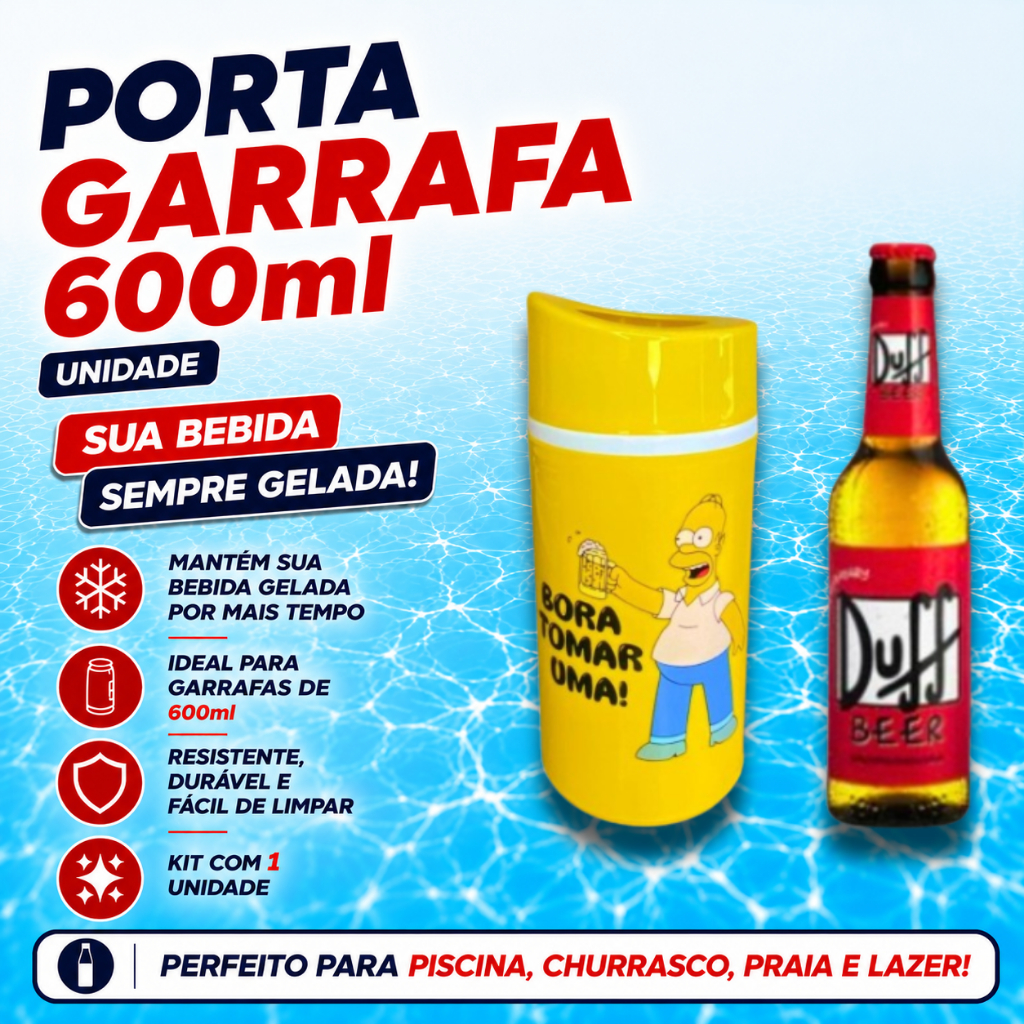 Porta Garrafa Cerveja 600 Suporte Camisinha Cooler Homer Duff Beer