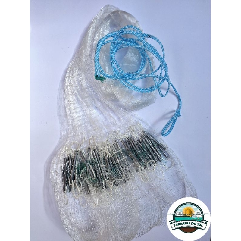 Tarrafa De Pesca 12mts Malha 2.0(4cm)Fio 0.40 1.90 Altura Tilápia Cascudo Robalo