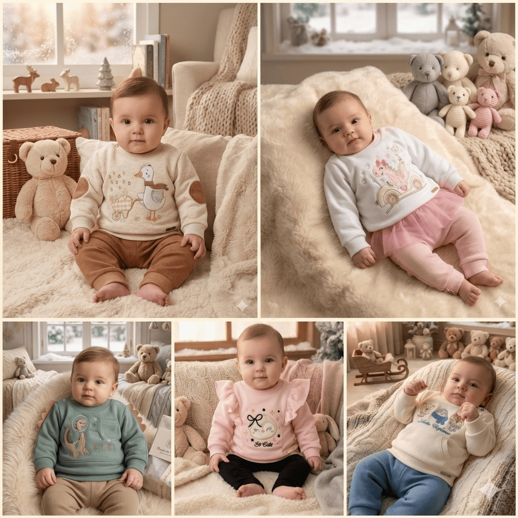 Conjunto Moletom alta qualidade Bebê Flanelado Inverno Infantil Masculino e Feminino P ao G – Roupa de Frio Confortável