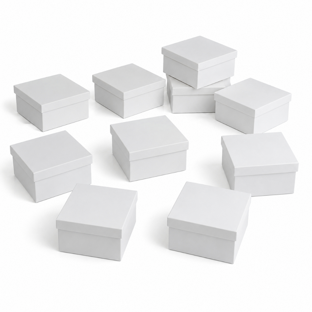 Kit 10 Caixas 100% MDF Brancas Ou MDF Cru 17x17x7cm Para Lembrancinhas Presentes E Artesanato Festa