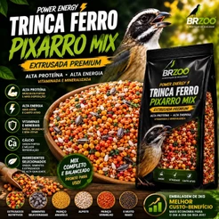 Ração Trinca Ferro Pixarro Mix Extrusada Alta Proteina Alta Energia Minerais Calcio Vitaminada 1kg