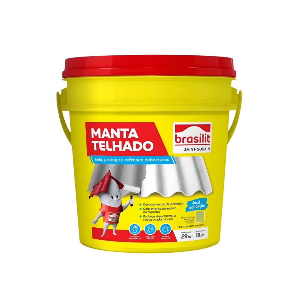 Super Manta Telhado E Lajes Liquida Brasilit 1 8 Kg Acabamento Fosco Cor Branco Branco Fosco
