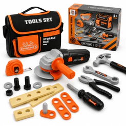 Kit Ferramentas Infantil Com Bolsa Organizadora Acessórios Criança Alicate Brinquedo