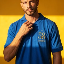 Camisa Brasil Retrô 1958 Azul Masculina Oficial