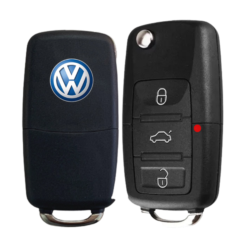 Capa Carcaça Chave Canivete Vw Volkswagen Voyage Gol G5 Polo Up Golf Fox 3 E 2 Botões