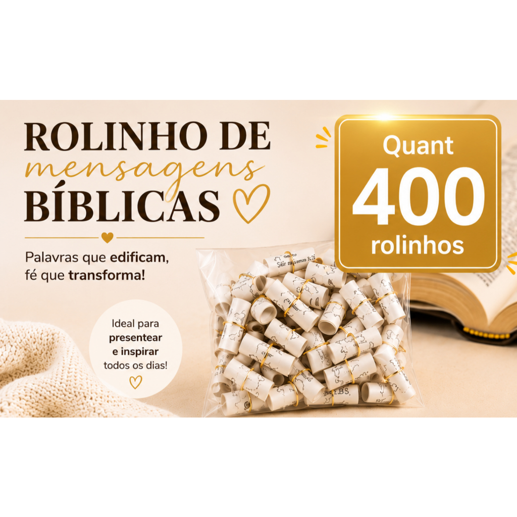 400 Rolinhos Mensagens Bíblicas | Versículos Enroladinhos | Lembrancinha Congresso Igreja | Evangelismo | Devocional