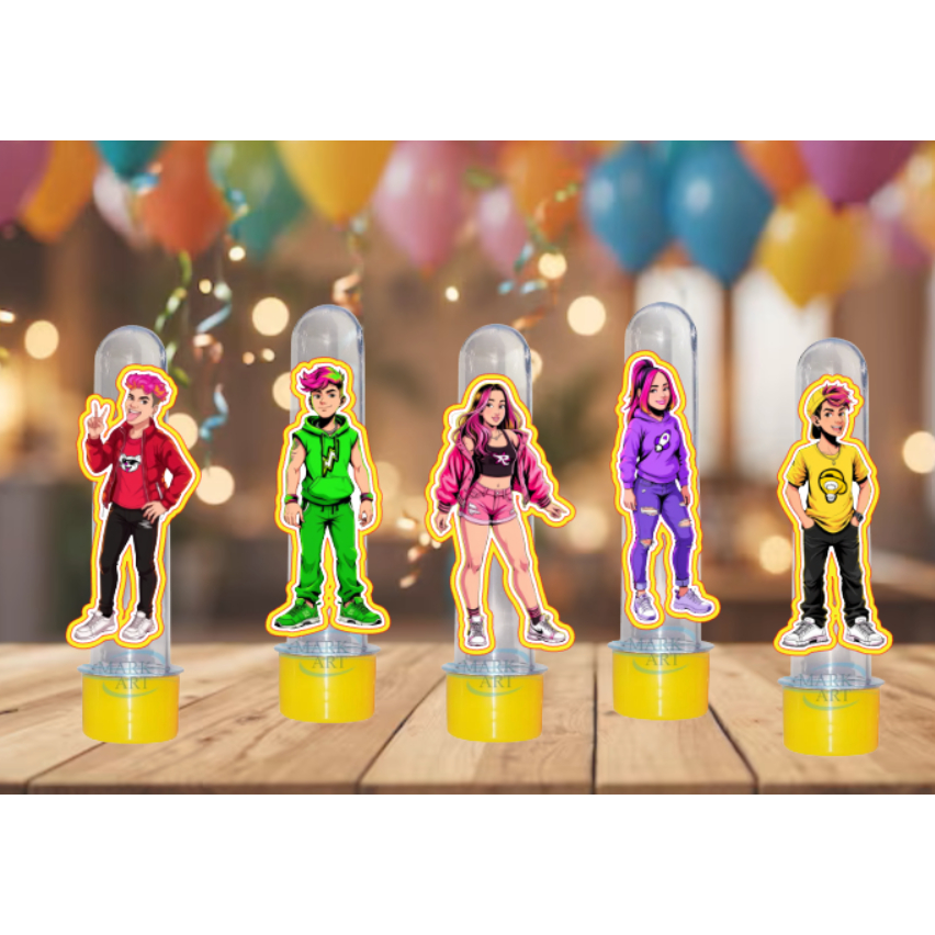 Apliques para Tubetes Emilly Vick -Aplique camada 3D - Festa infantil - Lembrancinhas personalizadas