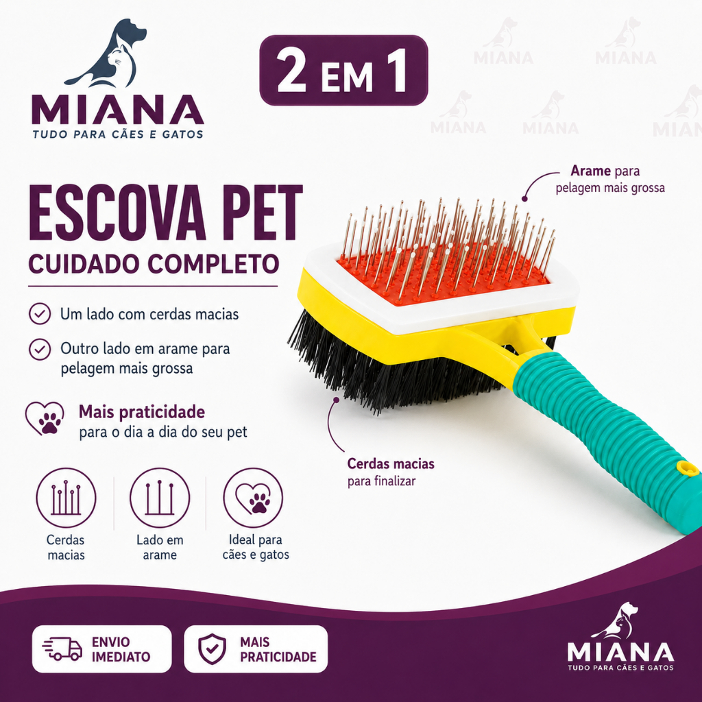 Rasqueadeira Com Escova Para GATOS Escovar Pet Tira Pulga Removedor de Pelo Cachorro