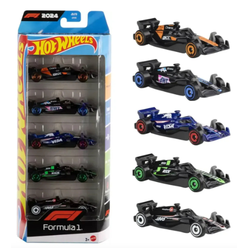Hot Wheels Fórmula 1 F1 2024 - Pack 5 carrinhos - Mattel 1/64 Miniatura