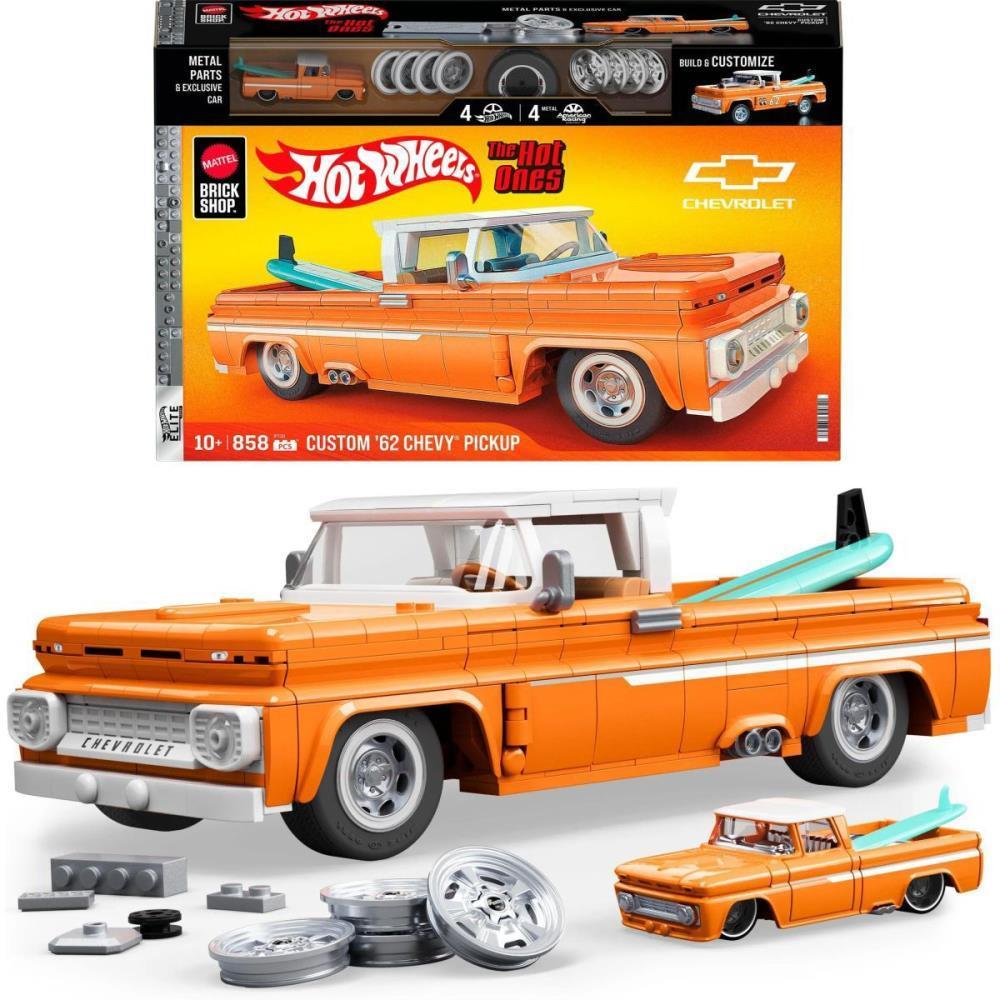 Hot Wheels Brick Shop Elite Chevy Pickup 1:16 858 peças Mattel