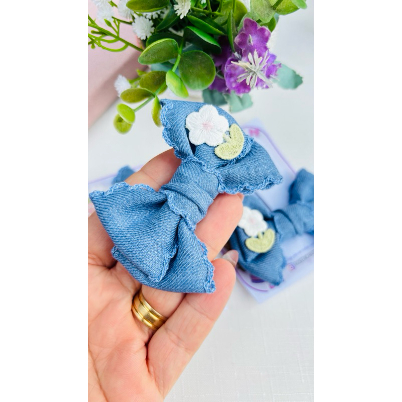 Laço de cabelo infantil, laço infantil jeans, bebê, infantil, laços de cabelo