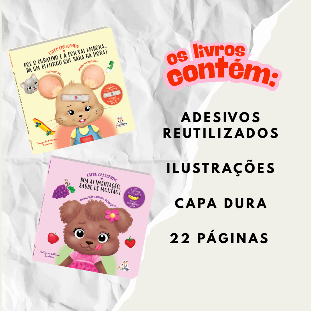 Kit 2 Livro Infantil Estou Crescendo Com Abas E Adesivos Educativo Desfralde Chupeta Alimentação — imagem 2 de 2